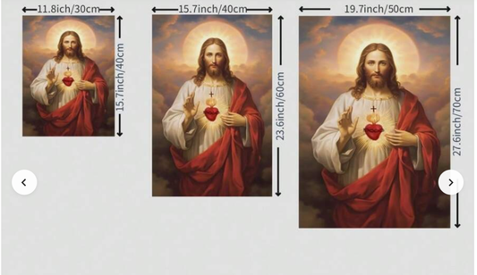 Canvas Wall Art - Sacred Heart Of Jesus - Waterproof Religious Christ